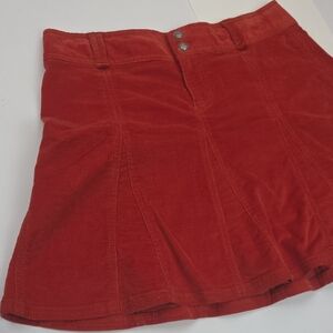 Athleta Red Corduroy Mini Skirt